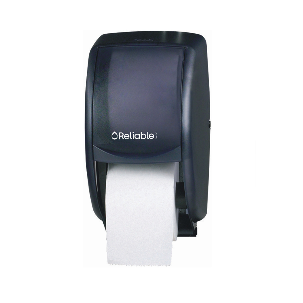 Reliable Brand® Translucent Black Double Roll Standard Toilet Tissue Dispenser (12.75 in. x 7.5 in. x 7 in., 1 Dispenser/CS)